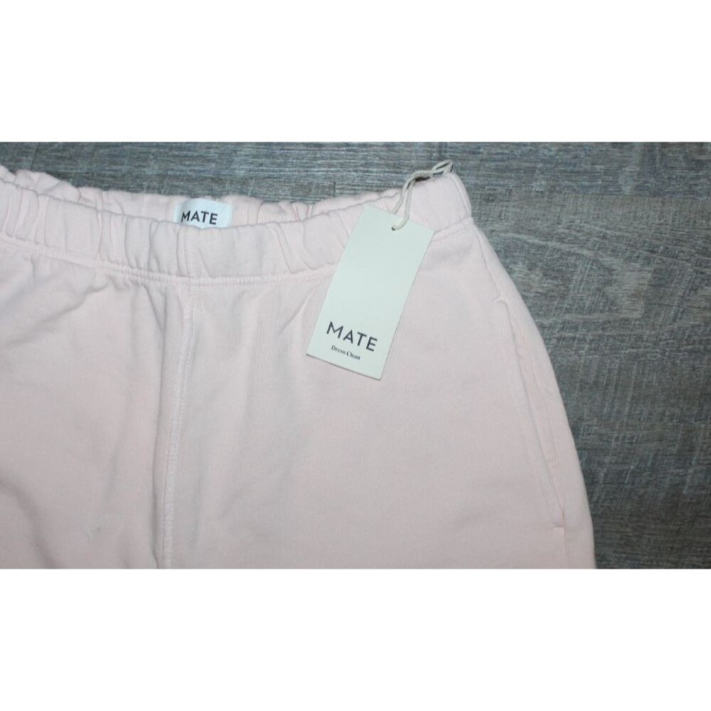 Mate The Label Women's Organic Fleece Pocket Shorts CON Pink NEW SZ M $88 - Picture 2 of 4